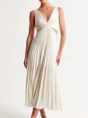 Abercrombie Giselle Pleated Cutout Maxi Dress